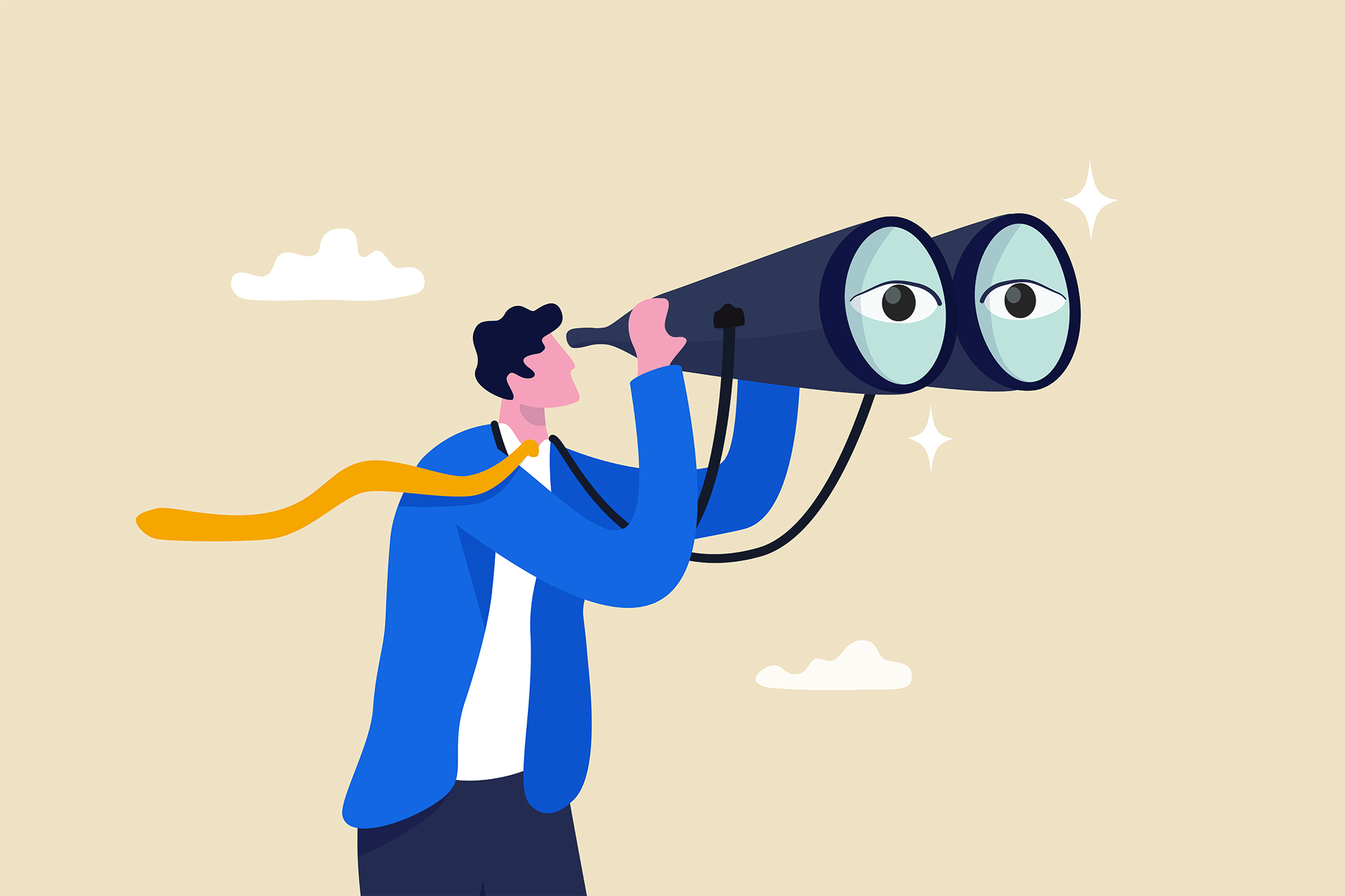 men with binoculars