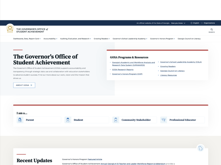 Governor's Office of Student Achievement website