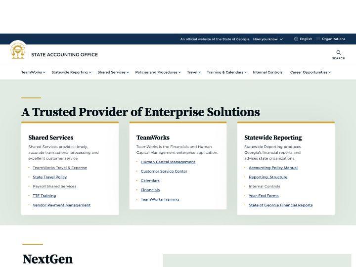Georgia State Accounting Office website