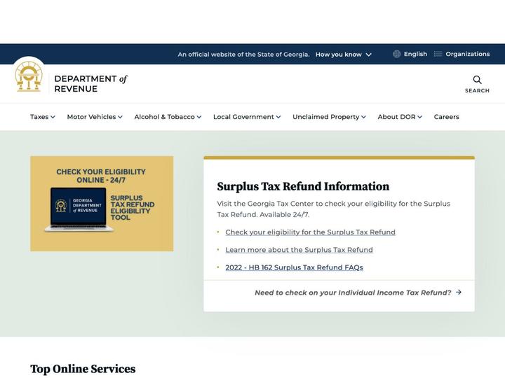 Department of Revenue website