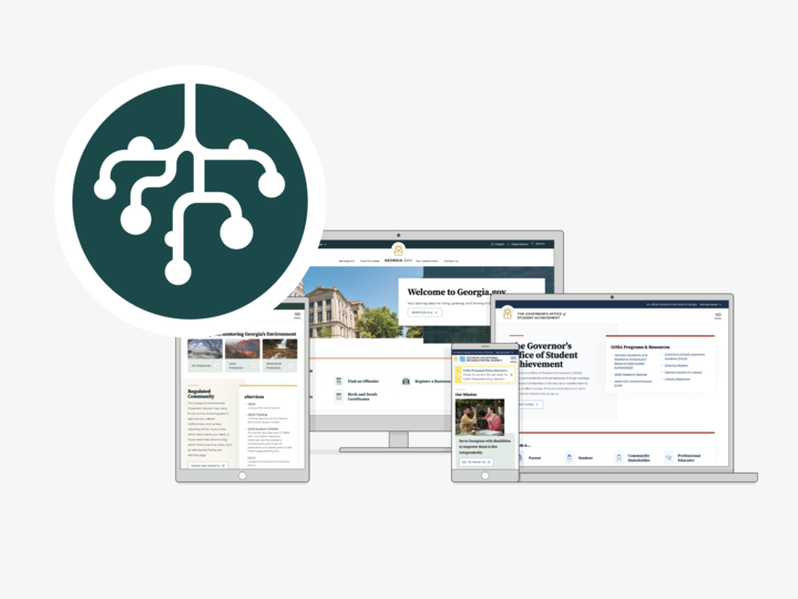 GovHub logo with webpage mock-ups