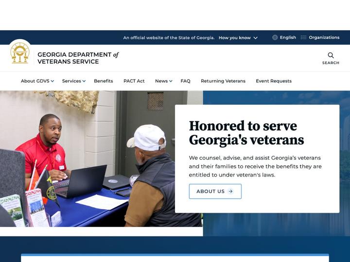 Georgia Department of Veterans Service website