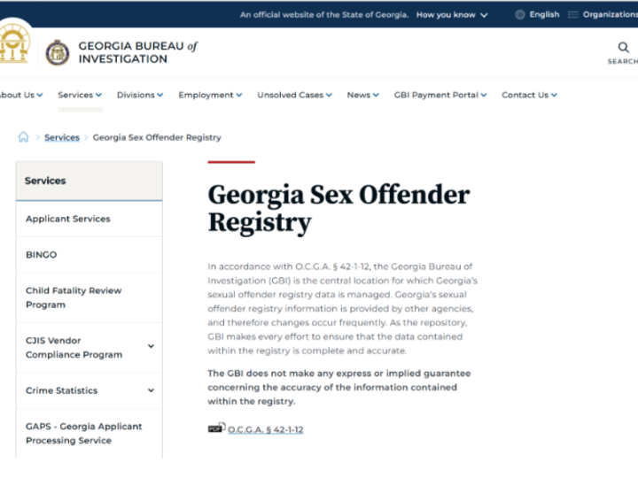 Georgia Sex Offender Registry Homepage