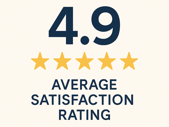 4.9 out of 5 stars average satisfaction rating