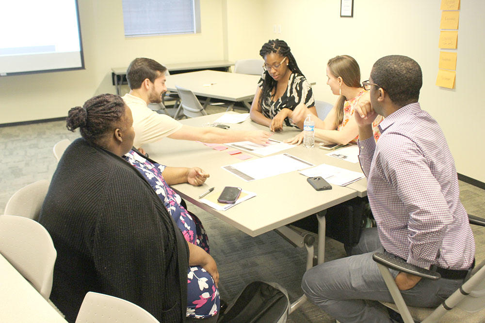 GOVTalks Spring 2019 participants work together on a project