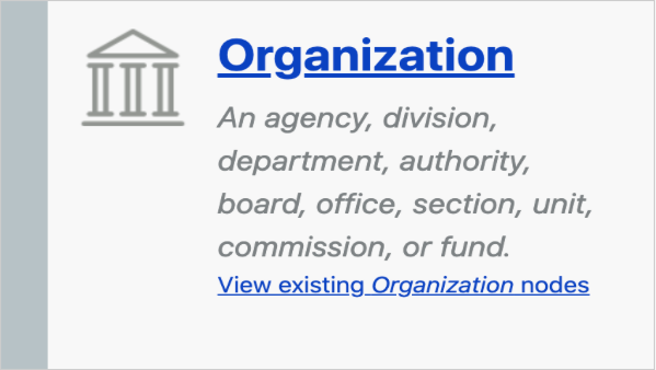 Organization content type