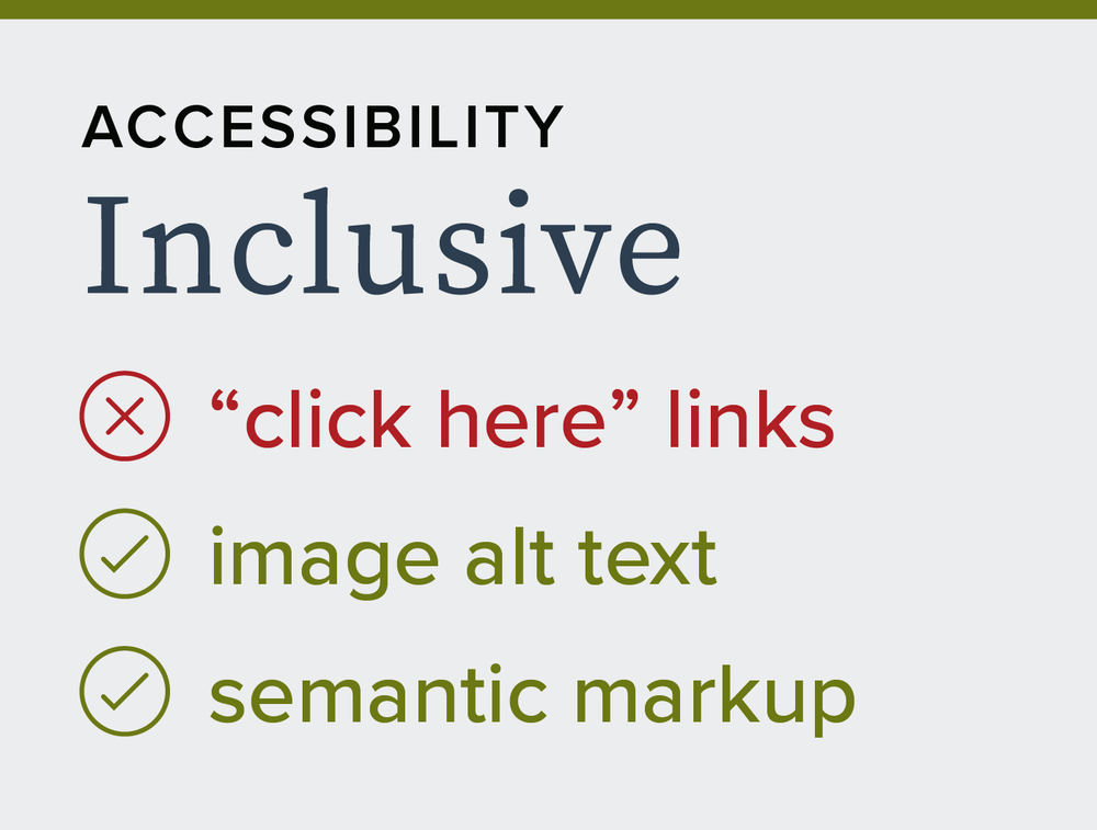 Issues for best practices in accessibility