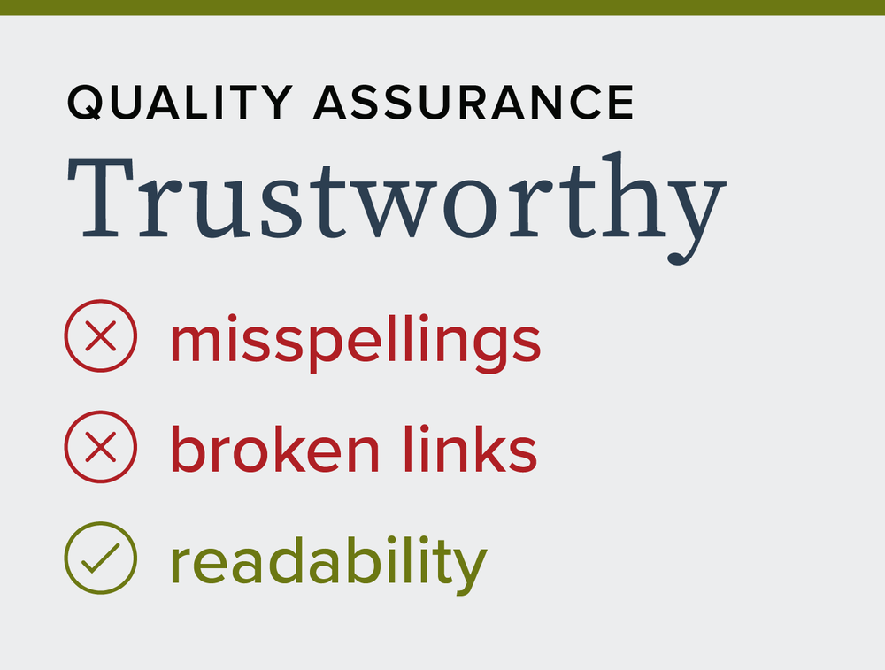 The issues impacting trustworthiness of quality assurance issues