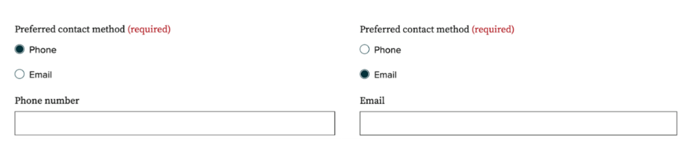 Conditional logic gives users the opportunity to personalize their experience