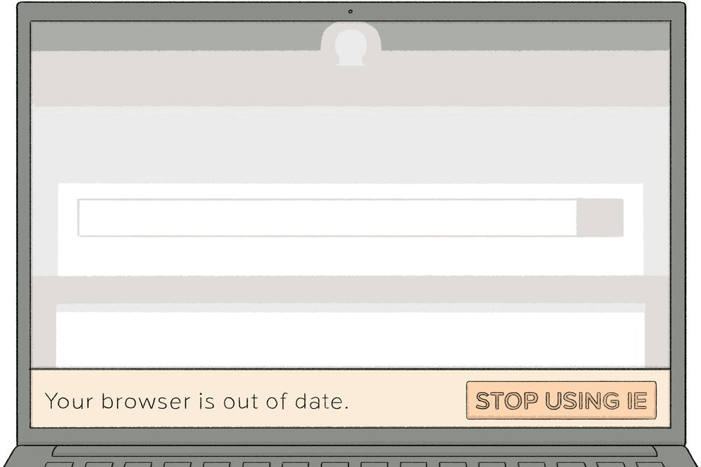 A warning across our GovHub sites when a browser is out of date