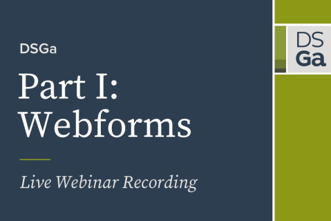 DSGa Live Webinars: Part I Webforms