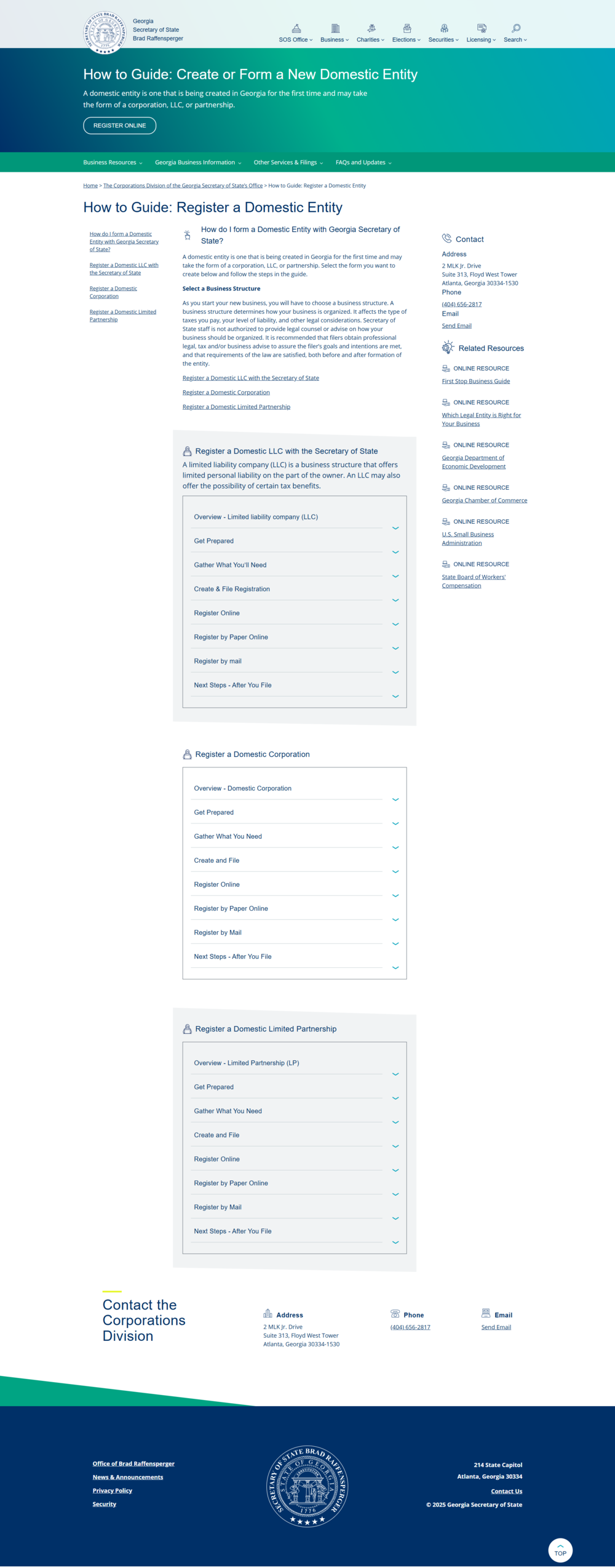 Instructions on how to start a business in Georgia