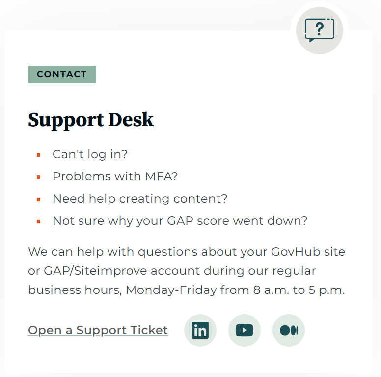 support desk screen shot