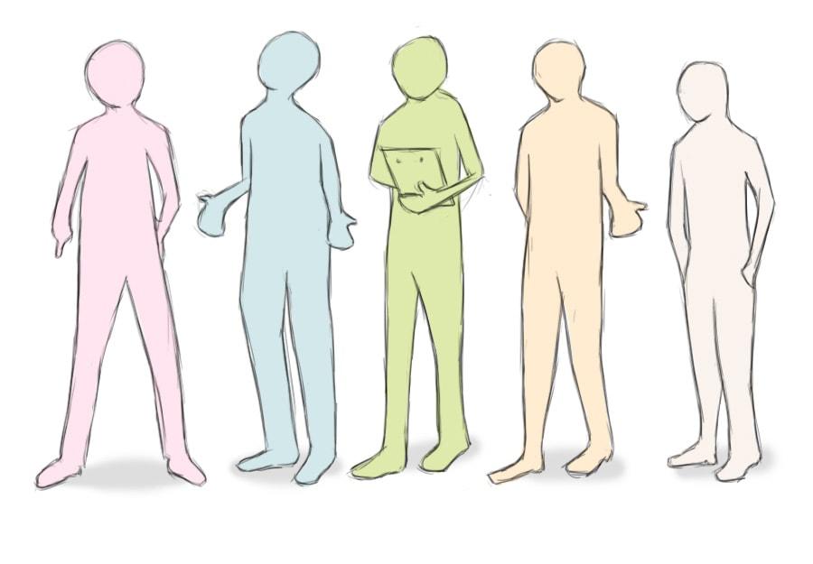 Illustration of 5 people, representing the 5 types of users.