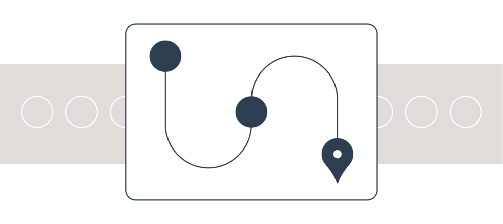 Start, middle and end on a curved line in a box