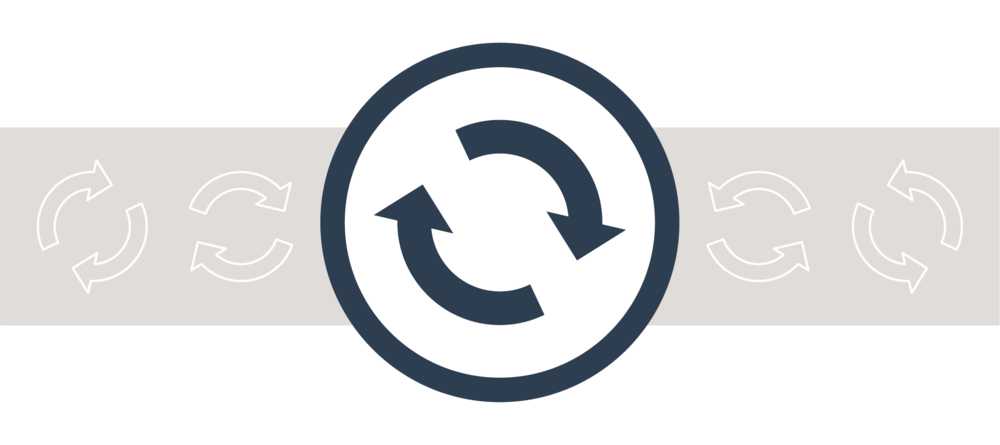 Two curved arrows in a white circle