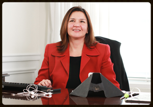 Shirley Robinson at desk