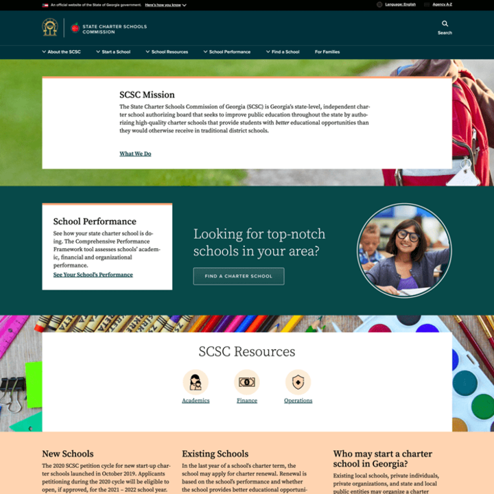 Homepage for the State Charter Schools Commission website