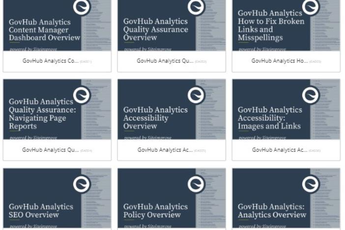 DSGa GovHub Analytics Basic Training Course Offerings